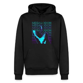 Megalodon Requin Rétro - Sweat à capuche Premium bio Homme - noir - Devant - Nico (187cm)