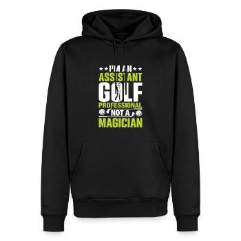 Dans le Un assistant professionnel de golf pas un magicien - Sweat à capuche Premium bio Homme - noir - Devant - Nico (187cm)