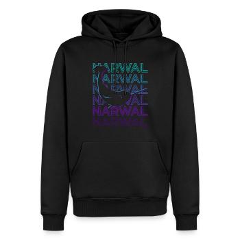 Narwal Narwhal Retro - Männer Premium Bio Hoodie - Schwarz - Vorne - Nico (187cm)