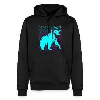 Ozark Howler Cryptid Cryptozoology Retro - Men’s Premium Organic Hoodie - black - Front - Nico (187cm)