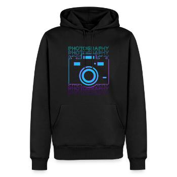 Fotografie Fotograf Kamera Retro - Männer Premium Bio Hoodie - Schwarz - Vorne - Nico (187cm)