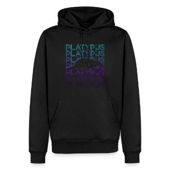 Schnabeltier Retro - Männer Premium Bio Hoodie - Schwarz - Vorne - Nico (187cm)