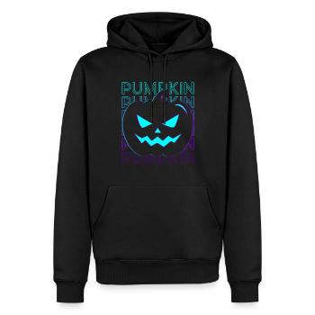 Pumpkin Head Jack O Lantern Halloween Retro - Men’s Premium Organic Hoodie - black - Front - Nico (187cm)