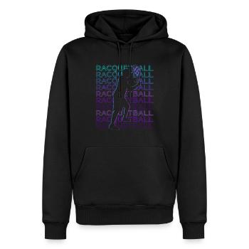 Racquetball Spieler Retro - Männer Premium Bio Hoodie - Schwarz - Vorne - Nico (187cm)