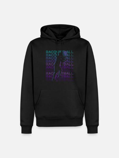 Racquetball Spieler Retro - Männer Premium Bio Hoodie - Schwarz