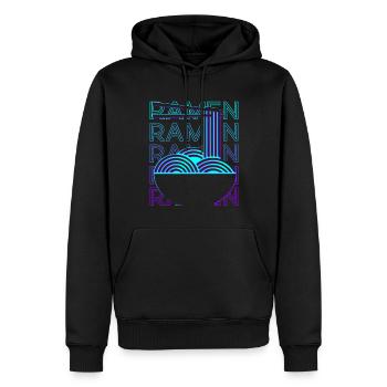 Ramen-Nudeln Retro - Männer Premium Bio Hoodie - Schwarz - Vorne - Nico (187cm)
