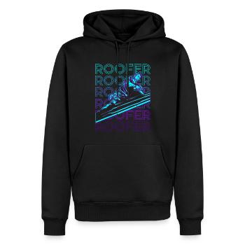 Dachdecker Dachkonstruktion Retro - Männer Premium Bio Hoodie - Schwarz - Vorne - Nico (187cm)