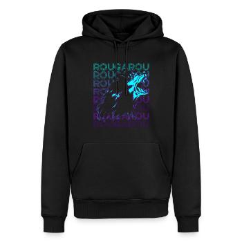 Rougarou Cryptozoology Retro - Men’s Premium Organic Hoodie - black - Front - Nico (187cm)