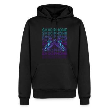 Saxophonist Saxophonist Retro - Männer Premium Bio Hoodie - Schwarz - Vorne - Nico (187cm)