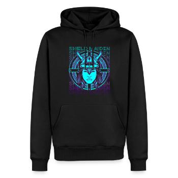 Schildmaid Schildmaid Wikinger Nordische Mythologi - Männer Premium Bio Hoodie - Schwarz - Vorne - Nico (187cm)
