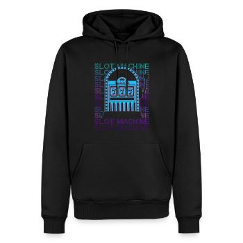 Spielautomat Casino Retro - Männer Premium Bio Hoodie - Schwarz - Vorne - Nico (187cm)