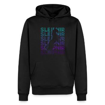 Sleipnir Odin Wikinger Nordische Mythologie Retro - Männer Premium Bio Hoodie - Schwarz - Vorne - Nico (187cm)