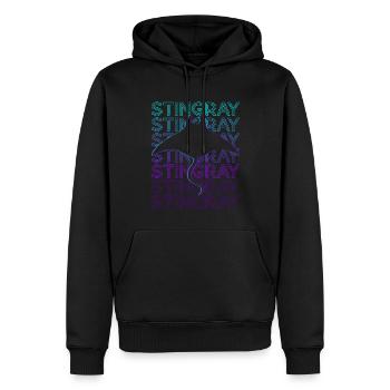 Stingray Manta Rays Rétro - Sweat à capuche Premium bio Homme - noir - Devant - Nico (187cm)