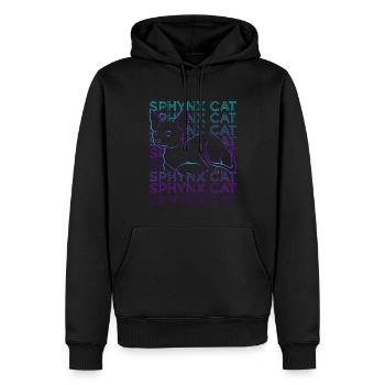 Sphynx Katze Retro - Männer Premium Bio Hoodie - Schwarz - Vorne - Nico (187cm)