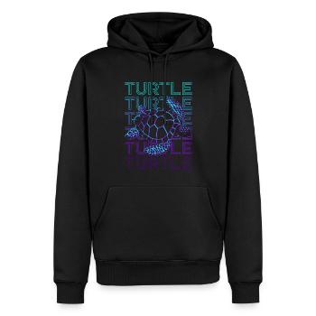 Tortue Rétro - Sweat à capuche Premium bio Homme - noir - Devant - Nico (187cm)