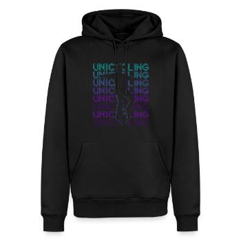 Einradfahren Einradfahrer Einrad Retro - Männer Premium Bio Hoodie - Schwarz - Vorne - Nico (187cm)