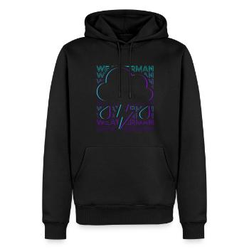 Meteorologe Wetterfrosch Wettervorhersager Retro - Männer Premium Bio Hoodie - Schwarz - Vorne - Nico (187cm)