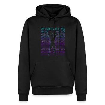 Haltérophilie Haltérophile Retro - Sweat à capuche Premium bio Homme - noir - Devant - Nico (187cm)