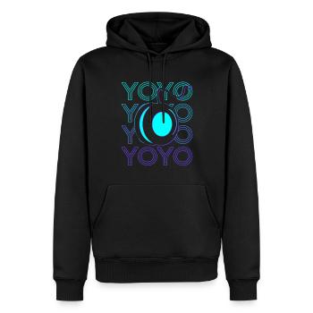 Yoyo-Spieler Retro - Männer Premium Bio Hoodie - Schwarz - Vorne - Nico (187cm)