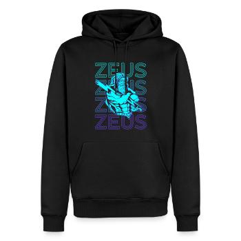 Zeus Dieu grec Mythologie grecque Anti - Sweat à capuche Premium bio Homme - noir - Devant - Nico (187cm)