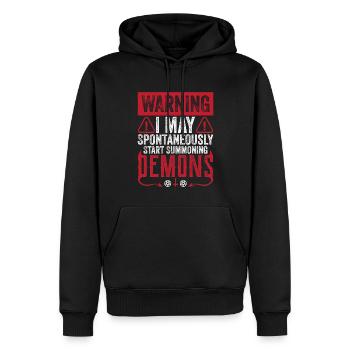 Drôle de culte occulte - Sweat à capuche Premium bio Homme - noir - Devant - Nico (187cm)
