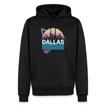Dallas Stadt Skyline Stadtbild Retro - Männer Premium Bio Hoodie - Schwarz - Vorne - Nico (187cm)