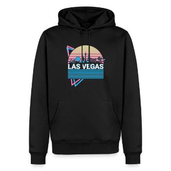 Las Vegas Stadt Skyline Stadtbild Retro - Männer Premium Bio Hoodie - Schwarz - Vorne - Nico (187cm)