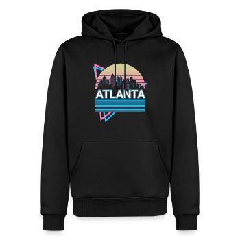 Atlanta Stadt Skyline Stadtbild Retro - Männer Premium Bio Hoodie - Schwarz - Vorne - Nico (187cm)