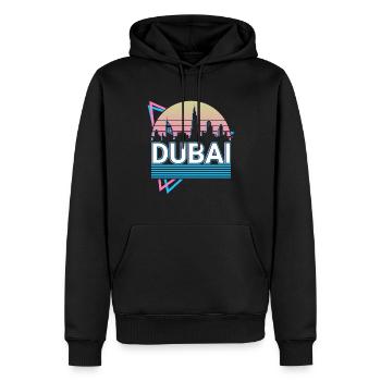 Dubai Stadt Skyline Stadtbild Retro - Männer Premium Bio Hoodie - Schwarz - Vorne - Nico (187cm)