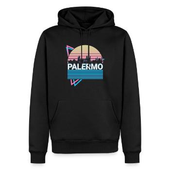 Palermo Stadt Skyline Stadtbild Retro - Männer Premium Bio Hoodie - Schwarz - Vorne - Nico (187cm)