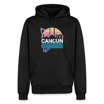 Cancun Stadt Skyline Stadtbild Retro - Männer Premium Bio Hoodie - Schwarz - Vorne - Nico (187cm)