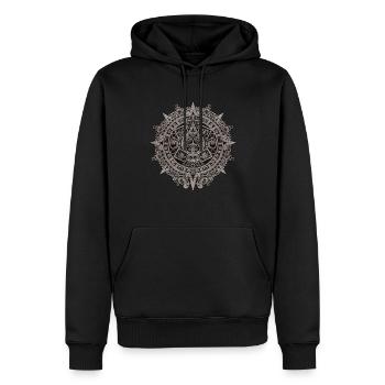 Calendrier solaire aztèque Pierre de soleil aztèque - Sweat à capuche Premium bio Homme - noir - Devant - Nico (187cm)