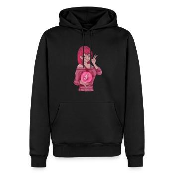 Baddie Girl Ästhetisch Anime Girl Schmetterling - Männer Premium Bio Hoodie - Schwarz - Vorne - Nico (187cm)
