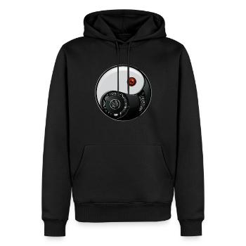 Cyborg Ying Yang Yin Yang Cyber Esthétique - Sweat à capuche Premium bio Homme - noir - Devant - Nico (187cm)