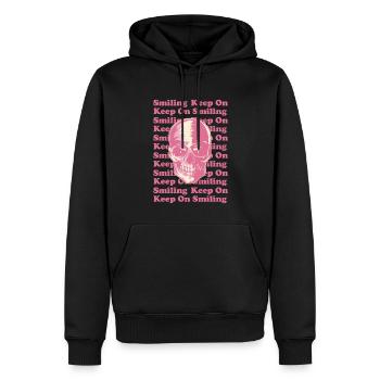 Dänische Pastell-Ästhetik Gothic Totenkopf Goth - Männer Premium Bio Hoodie - Schwarz - Vorne - Nico (187cm)
