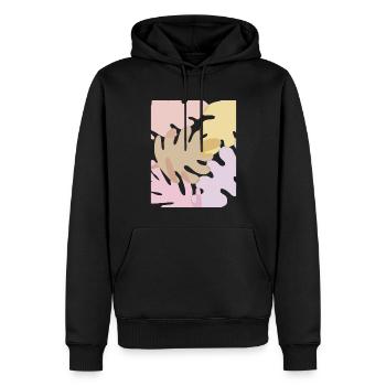 Feuilles pastel esthétiques danoises - Sweat à capuche Premium bio Homme - noir - Devant - Nico (187cm)