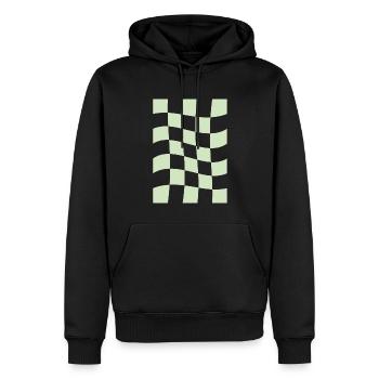 Dänische Pastell-Ästhetik Grün kariert - Männer Premium Bio Hoodie - Schwarz - Vorne - Nico (187cm)