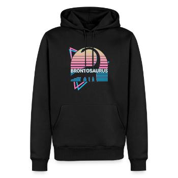 Brontosaurus Dinosaurier Retro - Männer Premium Bio Hoodie - Schwarz - Vorne - Nico (187cm)