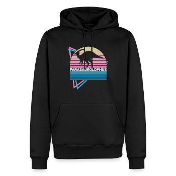 Parasaurolophus Dinosaurier Retro - Männer Premium Bio Hoodie - Schwarz - Vorne - Nico (187cm)