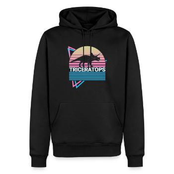 Tricératops Dinosaure Rétro - Sweat à capuche Premium bio Homme - noir - Devant - Nico (187cm)