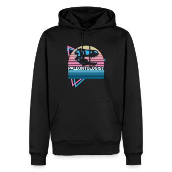 Paléontologue Paléontologie Crâne de dinosaure - Sweat à capuche Premium bio Homme - noir - Devant - Nico (187cm)