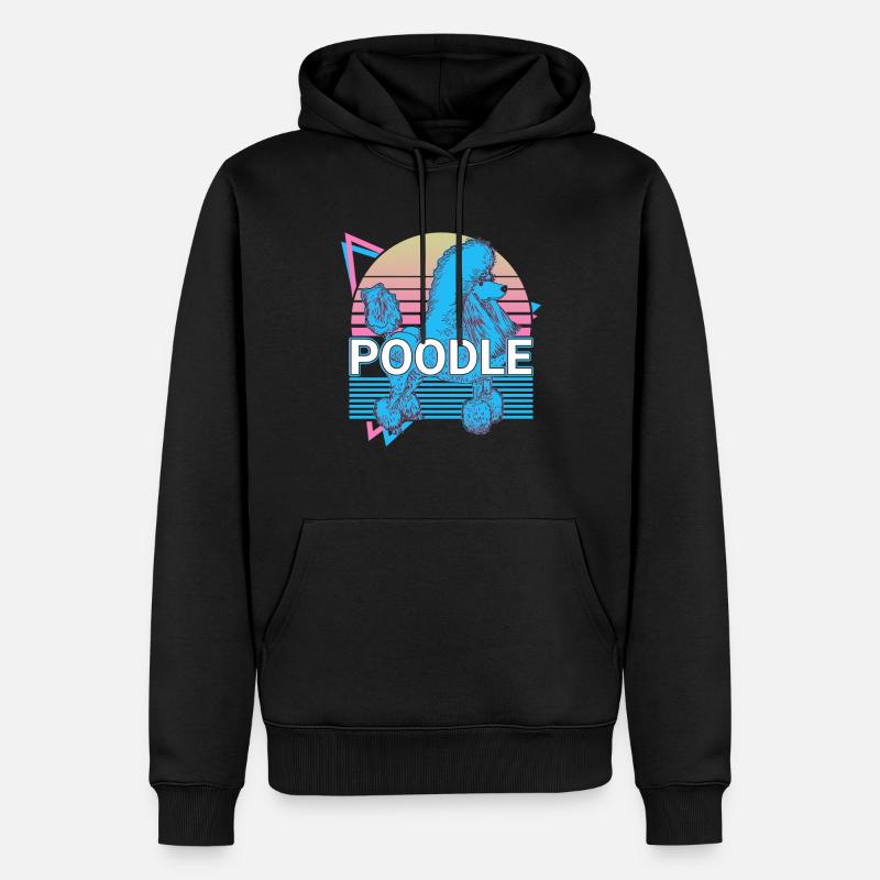 Caniche Rétro - Sweat à capuche Premium bio Homme - noir