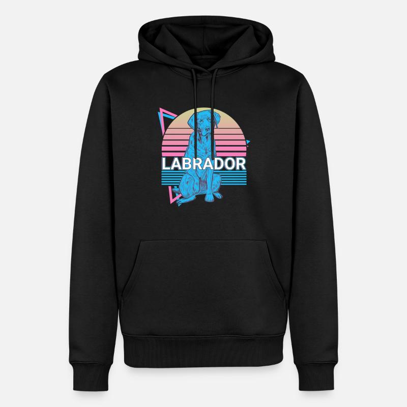 Labrador Rétro - Sweat à capuche Premium bio Homme - noir