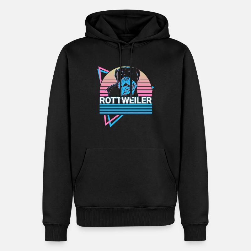 Rottweiler Rétro - Sweat à capuche Premium bio Homme - noir