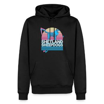 Shetland Sheepdogs Retro - Männer Premium Bio Hoodie - Schwarz - Vorne - Nico (187cm)