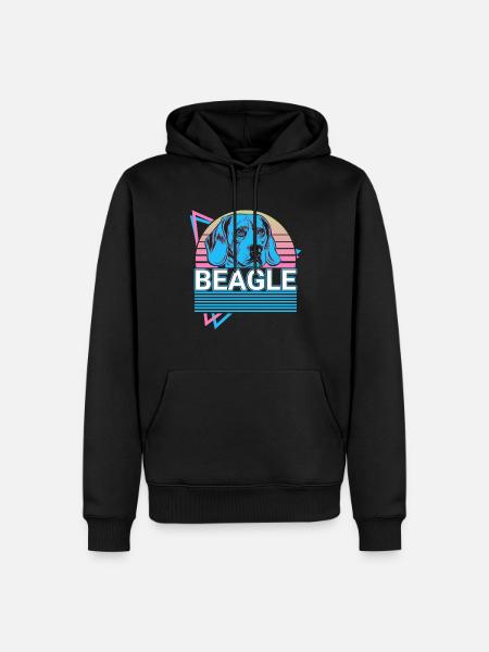 Beagle Retro - Men’s Premium Organic Hoodie - black