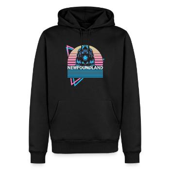 Rétro terre-Neuvien - Sweat à capuche Premium bio Homme - noir - Devant - Nico (187cm)