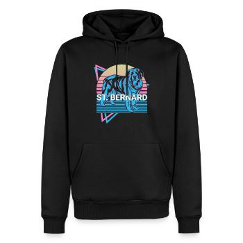 St. Bernard Retro - Men’s Premium Organic Hoodie - black - Front - Nico (187cm)