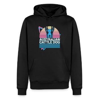Chien de bétail australien Retro - Sweat à capuche Premium bio Homme - noir - Devant - Nico (187cm)