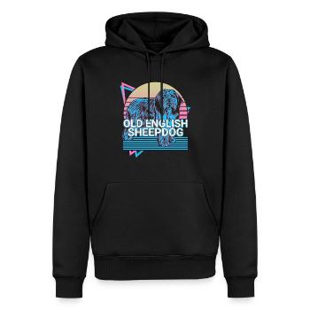 Old English Sheepdog Retro - Men’s Premium Organic Hoodie - black - Front - Nico (187cm)